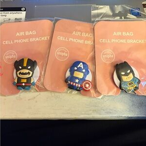 Air Bag Cell Phone Brackets Sockets Set Of 3! superheros